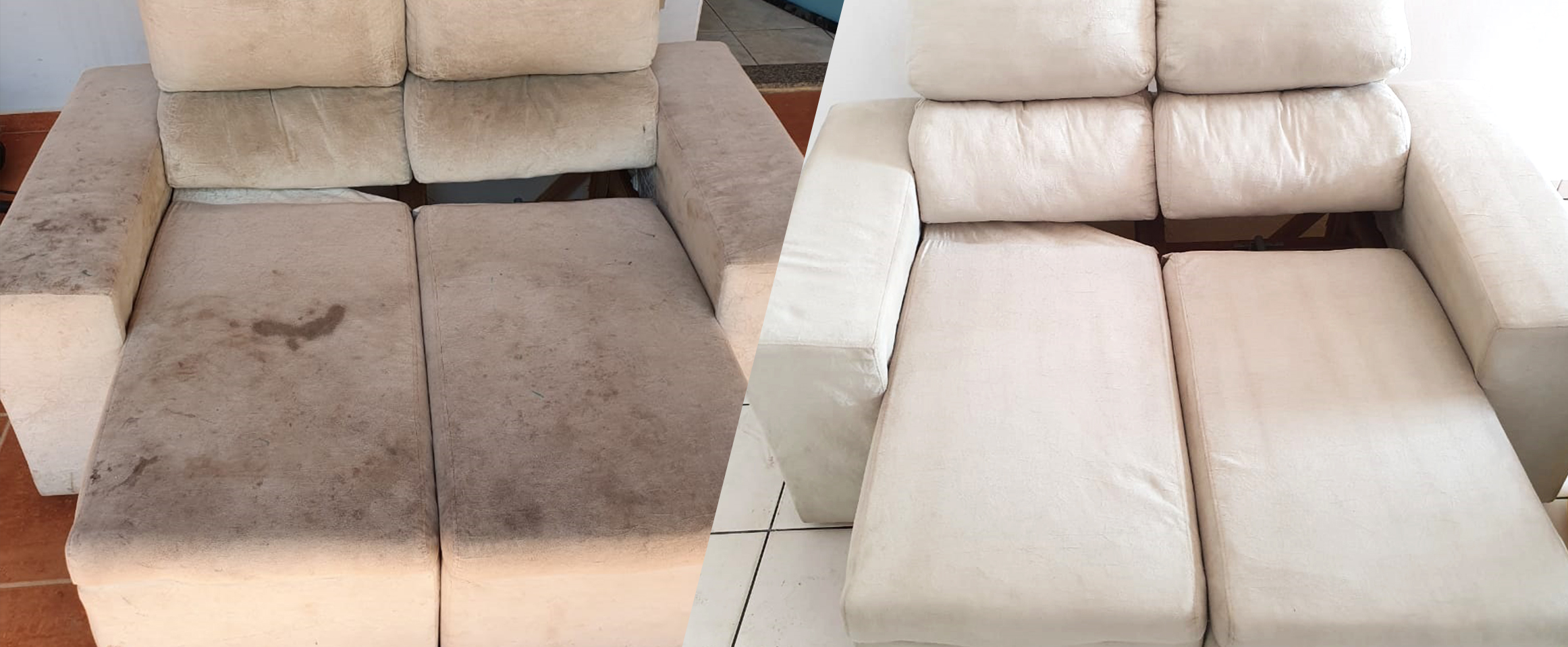 Antes e depois de sofá - resultado 1