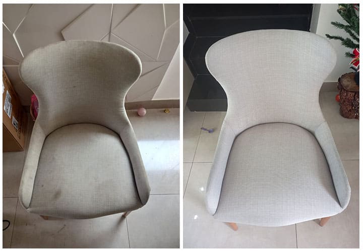 Antes e depois de poltronas